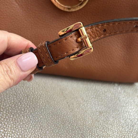 Michael Kors Leather Tan Saddle Brown Crossbody Bag bifold - Picture 4 of 14